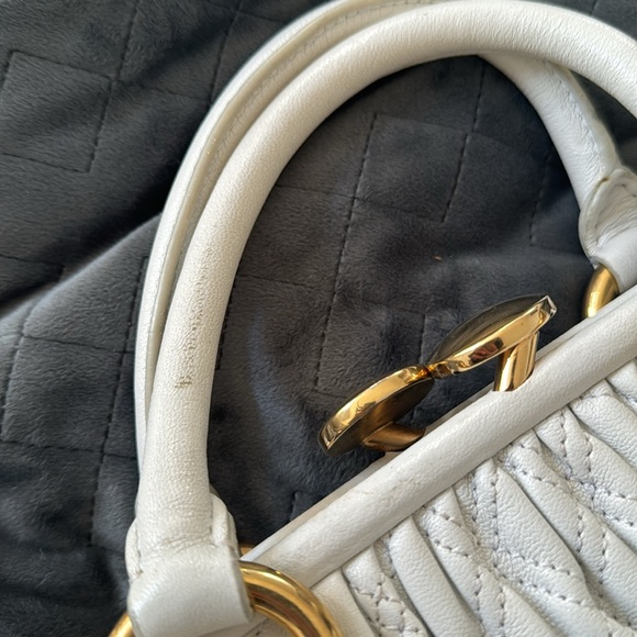 WHITE Quilted Leather Marc Jacobs Stam Bag with chain strap - Picture 15 of 16
